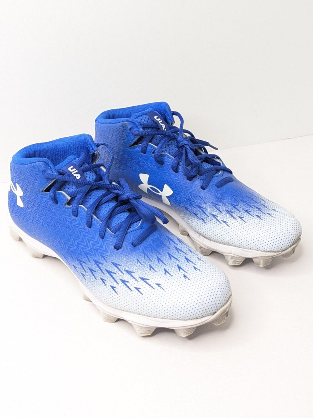 Under Armour Spotlight Franchise RM 4.0 Football Cleats Royal White Mens 10